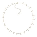 Wholesale metal Linked Bar Necklace Pearl Accents L Extender L