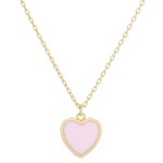 Wholesale dainty Chain Link Necklace Heart Pendant Gold Dipped L Extender L