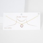 Wholesale dainty Chain Link Necklace Heart Pendant Gold Dipped L Extender L