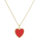 Wholesale dainty Chain Link Necklace Heart Pendant Gold Dipped L Extender L