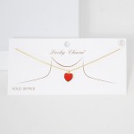 Wholesale dainty Chain Link Necklace Heart Pendant Gold Dipped L Extender L