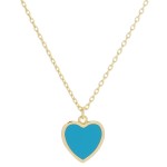 Wholesale dainty Chain Link Necklace Heart Pendant Gold Dipped L Extender L