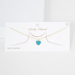 Wholesale dainty Chain Link Necklace Heart Pendant Gold Dipped L Extender L
