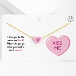 Dainty Chain Link Necklace Featuring Valentine's Conversation Heart Pendant 

- Approximately 15.5" L
- Extender 2" L
