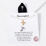 Wholesale dainty Chain Link Necklace Metal Hummingbird Pendant Cubic Zirconia De