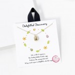 Wholesale dainty Chain Link Necklace Metal Easter Egg Pendant L Extender L Made