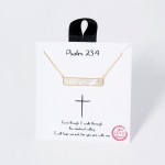 Wholesale dainty Chain Link Necklace Pearlescent Bar Pendant Cross Detail L Exte