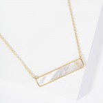 Wholesale dainty Chain Link Necklace Pearlescent Bar Pendant Cross Detail L Exte