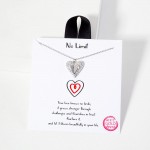 Wholesale dainty Chain Link Necklace Metal Pave Rhinestone Heart Pendant Cubic Z
