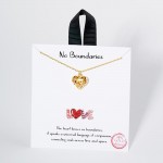 Wholesale dainty Chain Link Necklace Metal Puffy Heart Pendant Moon Stars Cut Ou