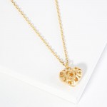 Wholesale dainty Chain Link Necklace Metal Puffy Heart Pendant Moon Stars Cut Ou
