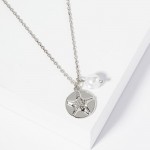 Wholesale dainty Chain Link Necklace Metal Starfish Pearl Charms L Extender L Ma