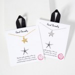 Wholesale dainty Chain Link Necklace Metal Starfish Cubic Zirconia Accents L Ext