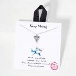 Wholesale dainty Chain Link Necklace Metal Shark Tooth Pendant L Extender L Made