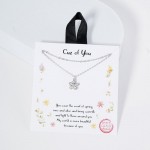 Wholesale layered Dainty Chain Link Necklace Cubic Zirconia Flower Pendant L Ext