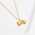 Wholesale dainty Chain Link Necklace Metal Bow Pendant L Extender L Made Korea H