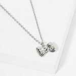 Wholesale dainty Chain Link Necklace Metal Bow Pendant L Extender L Made Korea H