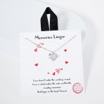 Wholesale dainty Chain Link Necklace Cubic Zirconia Heart Pendant L Extender L M
