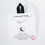 Wholesale dainty Chain Link Necklace Cubic Zirconia Moon Stars Pendant L Extende