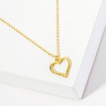 Wholesale dainty Chain Link Necklace Metal Heart Pendant L Extender L Made Korea