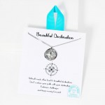 Wholesale dainty Chain Link Necklace Metal Compass Pendant Stainless Steel Tarni