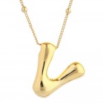 Wholesale do Everything Love Chain Link Necklace Metal Bubble Initial Pendant L