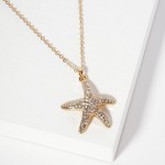 Wholesale chain Link Necklace Pave Rhinestone Starfish Pendant L Extender L