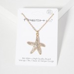 Wholesale chain Link Necklace Pave Rhinestone Starfish Pendant L Extender L