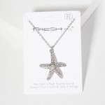 Wholesale chain Link Necklace Pave Rhinestone Starfish Pendant L Extender L