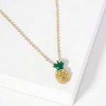 Wholesale chain Link Necklace Rhinestone Studded Pineapple Pendant L Extender L