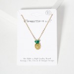 Wholesale chain Link Necklace Rhinestone Studded Pineapple Pendant L Extender L