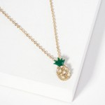 Wholesale chain Link Necklace Rhinestone Studded Pineapple Pendant L Extender L