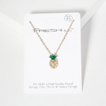 Wholesale chain Link Necklace Rhinestone Studded Pineapple Pendant L Extender L