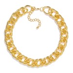 Wholesale chunky Double Cuban Chain Link Necklace L Extender L