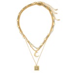 Wholesale layered Chain Link Necklace Marbled Acetate Moon Pendant L Extender L