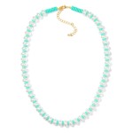 Wholesale flat Pearl Disk Bead Beaded Necklace L Extender L