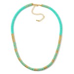 Wholesale disk Bead Beaded Necklace Metal Tones L Extender L