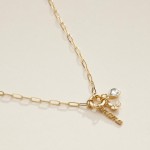 Wholesale paperclip Chain Link Necklace mama Flower Rhinestone Teardrop Charms A
