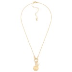 Wholesale chain Link Necklace Twisted Hoop Pendant Pearl Metal Flower L Extender