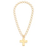 Wholesale metal Circle Link Necklace Cross Pendent L Extender L