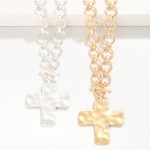 Wholesale metal Circle Link Necklace Cross Pendent L Extender L