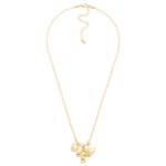 Wholesale flat Ball Chain Necklace Hammered Metal Cross Heart Pearl Pendants L E
