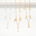 Wholesale chain Link Charm Necklace Metal Lock Charms L Extender L