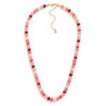 Wholesale candy Stone Beaded Necklace Gold Detailing L Extender L