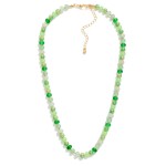 Wholesale candy Stone Beaded Necklace Gold Detailing L Extender L