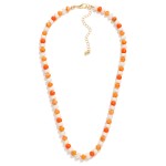Wholesale candy Stone Beaded Necklace Gold Detailing L Extender L
