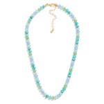 Wholesale candy Stone Beaded Necklace Gold Detailing L Extender L