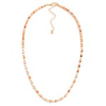 Wholesale beaded Natural Stone Necklace Gold Beaded Pearl Beaded Details L Exten