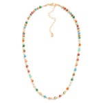 Wholesale beaded Natural Stone Necklace Gold Beaded Pearl Beaded Details L Exten