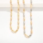 Wholesale oval Beaded Necklace Metal Tones L Extender L
